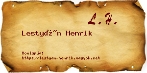 Lestyán Henrik névjegykártya